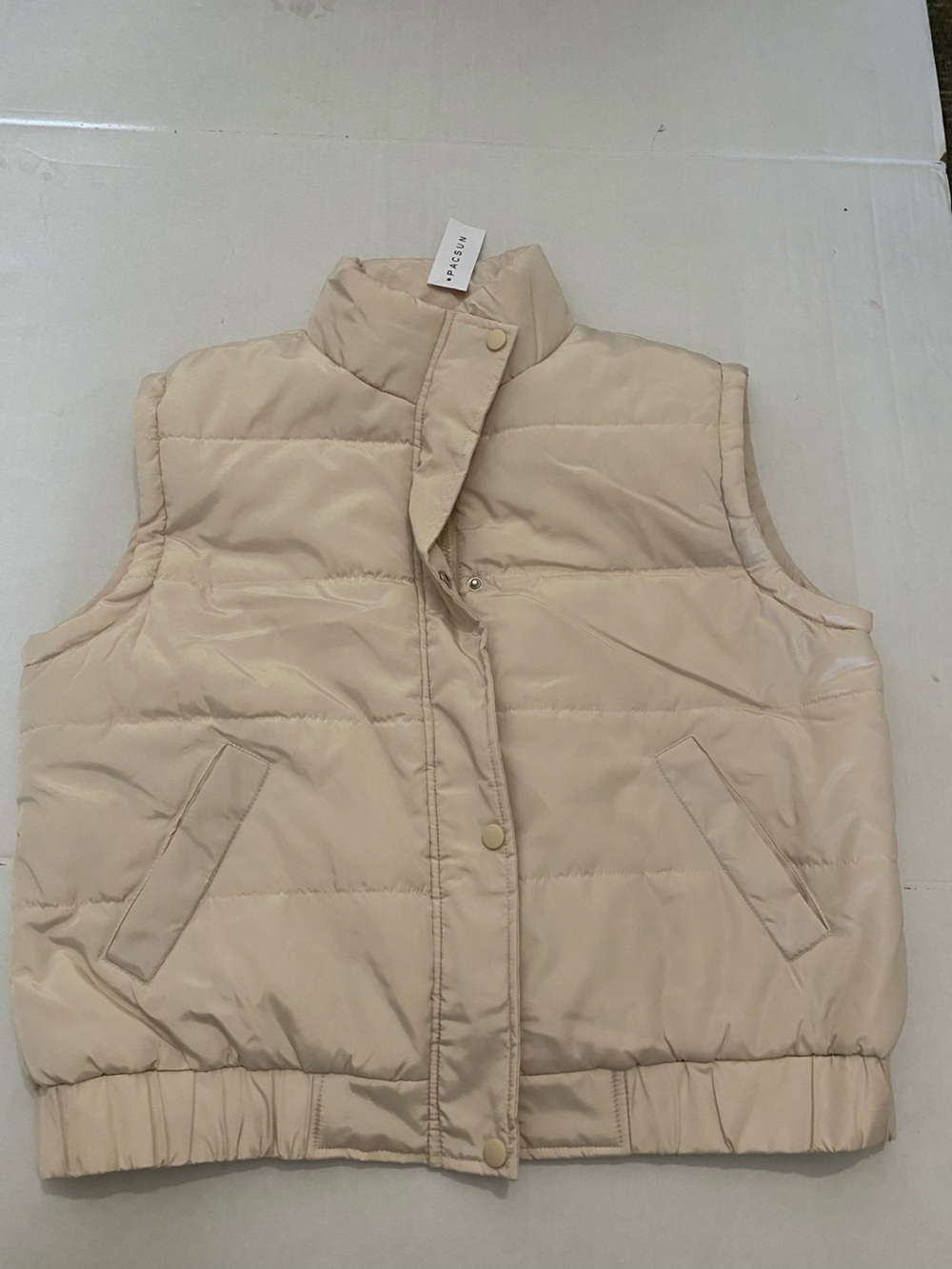 Pacsun Beige Puffer Vest - Lightweight Quilted Vest Size XS NWT